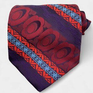 Aqua Marine Tie Vintage 1970's Wide Polyester Disco Loud Mod Striped Geometric